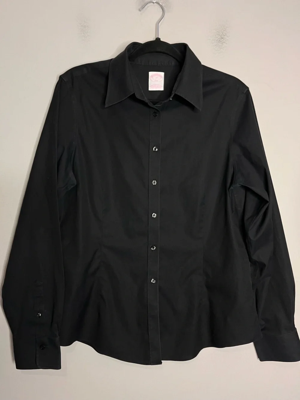 Brooks Brothers 346 Tailored Fit Cotton Stretch Black Tailored Button Up, sz 14 - Picture 2 of 10